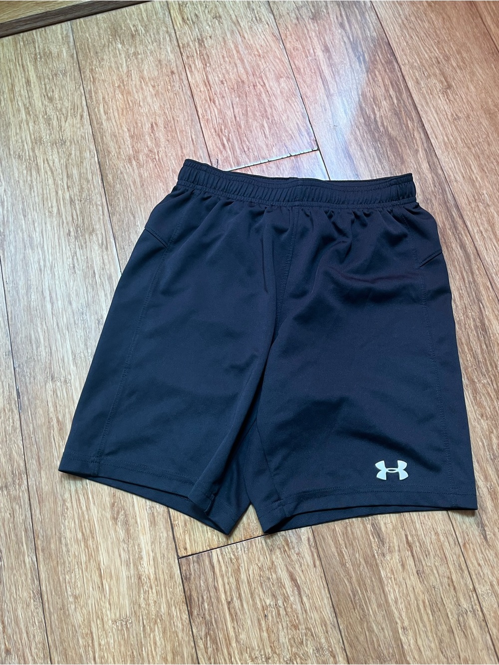 Under Armour Black Boys' Athletic Shorts with White Logo